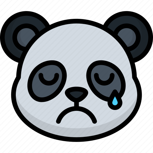 Sad, panda, animal, emoji, emoticon, smiley, face icon - Download on Iconfinder
