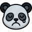 sad, panda, animal, emoji, emoticon, smiley, face, tears, cry 