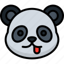 tongue, avatar, panda, emoji, emoticon, tongue out, animal, smiley