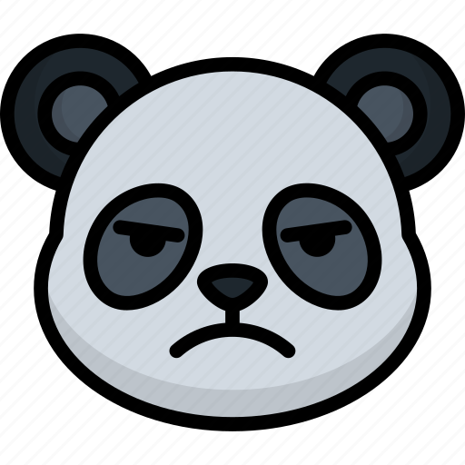 Unamused, panda, animal, emoji, emoticon, disappointed, smiley icon - Download on Iconfinder