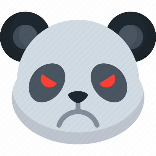 Angry, panda, animal, emoji, emoticon, smiley, face icon - Download on Iconfinder