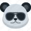 cool, panda, cool glasses, emoji, emoticon, sunglasses, animal, avatar, smiley 