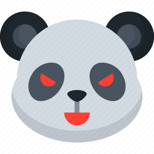 Evil, panda, animal, emoji, emoticon, smiley, face icon - Download on Iconfinder