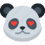 in, love, panda, animal, emoji, emoticon, smiley, face, hearts 