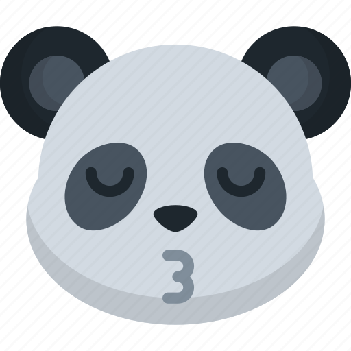 Kiss, panda, animal, emoji, emoticon, smiley, face icon - Download on Iconfinder