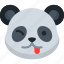 naughty, panda, animal, emoji, emoticon, smiley, face, tongue out 