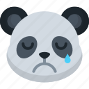 sad, panda, animal, emoji, emoticon, smiley, face, tears, cry