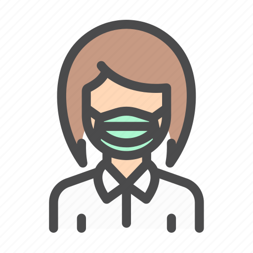 Mask, flu, coronavirus, pandemic, virus, woman icon - Download on Iconfinder