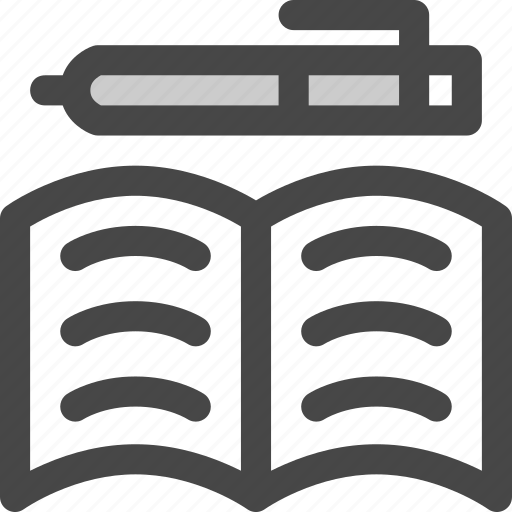 Book, education, notes, pages, pen, study, write icon - Download on Iconfinder