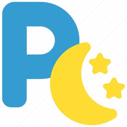 Night, parking, auto, automobile, car, night parking, moon icon - Download on Iconfinder