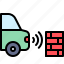 parking, vehicle, traffic, censor, wall, barrier, safety 