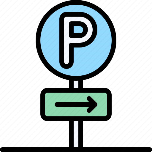 Parking, vehicle, traffic, parking lot, way finding, right icon - Download on Iconfinder