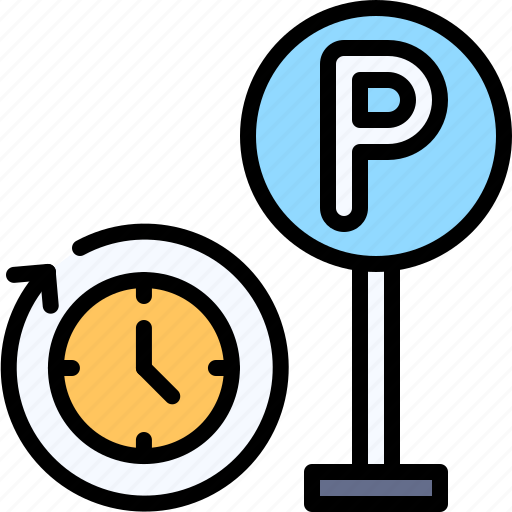 Parking, vehicle, traffic, parking time, clock, timer icon - Download on Iconfinder