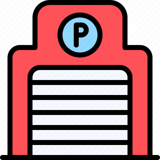 Parking, vehicle, traffic, parking building, garage icon - Download on Iconfinder