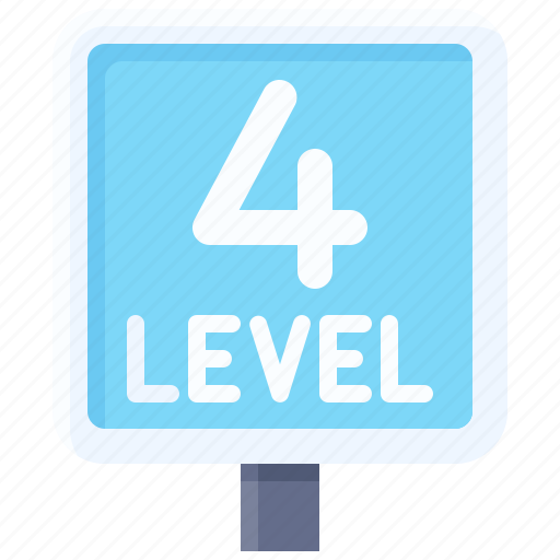 Parking, vehicle, traffic, level 4, floor, sign icon - Download on Iconfinder
