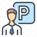 parking, zone, place, man, person, valet