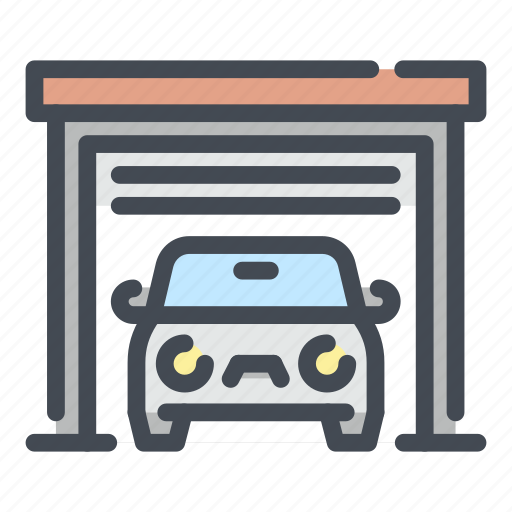 Parking, place, garage, gate, open, car icon - Download on Iconfinder
