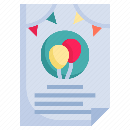Invitation, invite, party, card, birthday, and icon - Download on Iconfinder