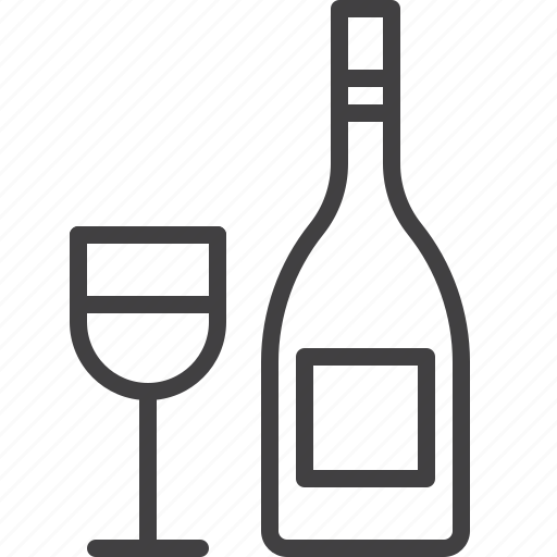 Bottle, glass, wine, wineglass icon - Download on Iconfinder