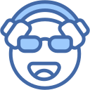emoji, headphones, silly, tongue, cool, sunglasses