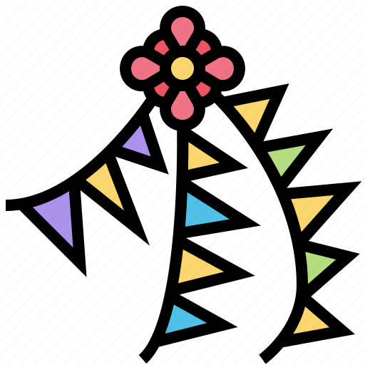 Colorful, confetti, decoration, flags, party icon - Download on Iconfinder