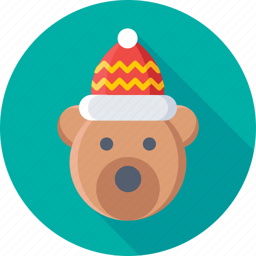 Animal, bear, christmas, santa hat, toy icon - Download on Iconfinder