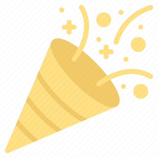 Birthday, celebration, cone, confetti, event, new year, party icon - Download on Iconfinder
