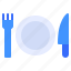 dish, food, fork, knife, lunch, party, plate 