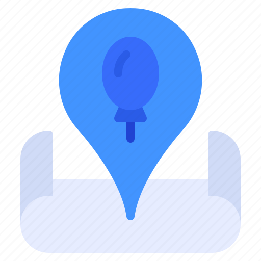 Balloon, birthday, invitation, location, map, pin, place icon - Download on Iconfinder