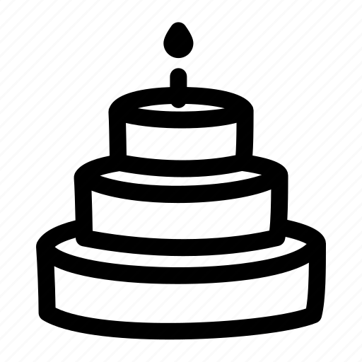 Birthday, cake, candle, dessert, layered, party icon - Download on Iconfinder