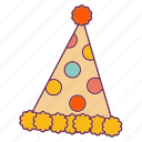 birthday, cap, decorations, hat, head, party, polkadots 