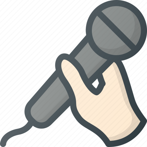 Hand, hold, karaoke, microphone, party, sing icon - Download on Iconfinder