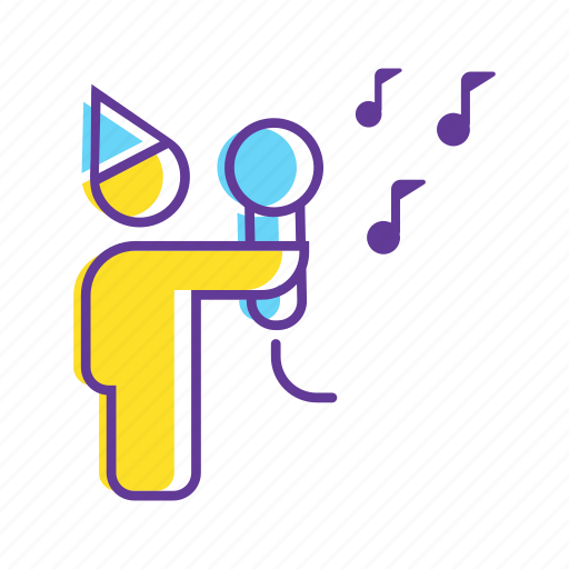 Event, karaoke, man singing, microphone, music, party, singer icon - Download on Iconfinder