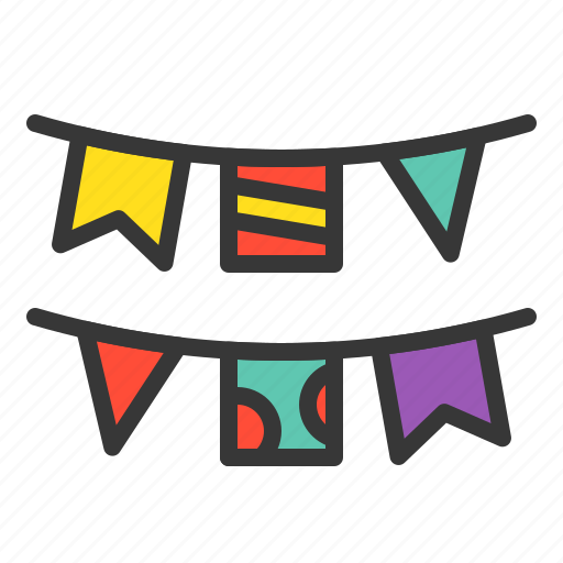 Birthday, decoration, flag, garland, party icon - Download on Iconfinder