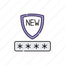 new, password, shield 