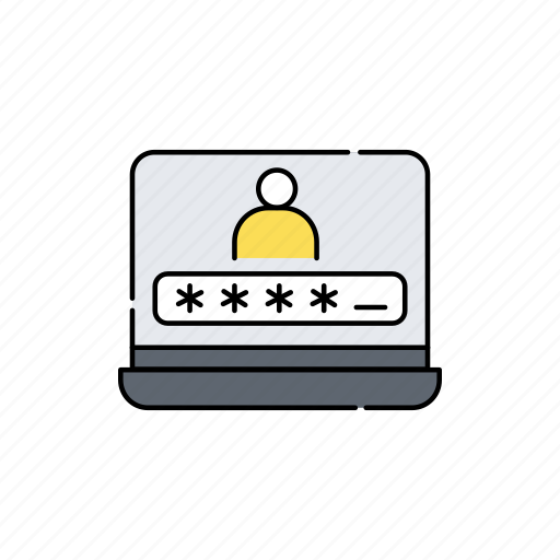 Password, laptop, device icon - Download on Iconfinder