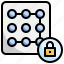 lock, pattern, password, passkey, security 