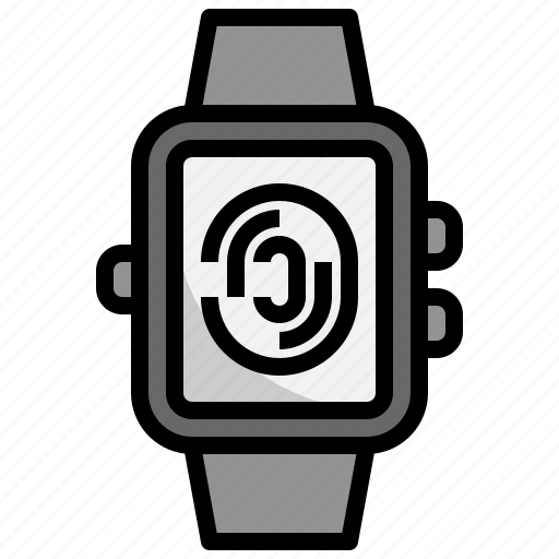 Smartwatch, fingerprint, scan, password, security, unlock icon - Download on Iconfinder