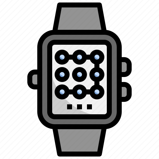 Smartwatch, lock, pattern, security, login, password icon - Download on Iconfinder