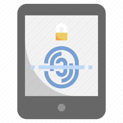 Tablet, fingerprint, scan, password, security, unlock icon - Download on Iconfinder
