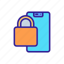 folder, opened, padlock, password, phone, security, storage 