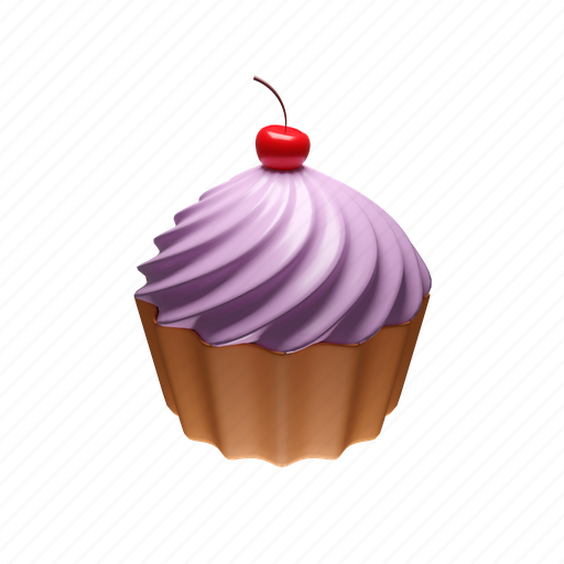 Cup, cake, cream, dessert, fruit, cone, bakery 3D illustration - Download on Iconfinder