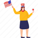 usa, independence, illustration, woman, drink, alcohol, celebration, independence day