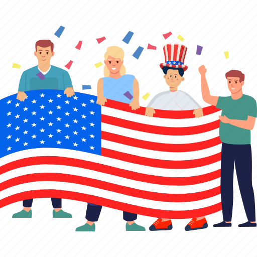 Usa, independence, illustration, person, american flag, patriotism, national colors icon - Download on Iconfinder