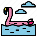 flamingo, float, ring, rubber, security
