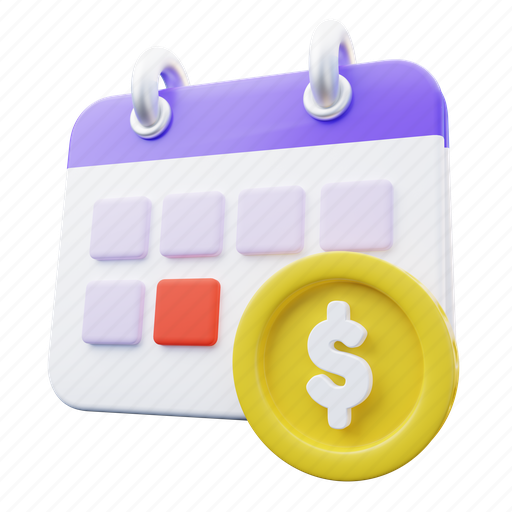 Calendar, debt, deadline, date, loan, mortgage, subscription 3D illustration - Download on Iconfinder