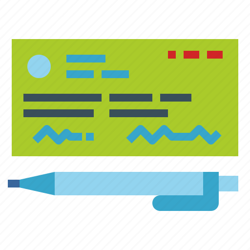 Cheque, finance, payment, pen, signature icon - Download on Iconfinder