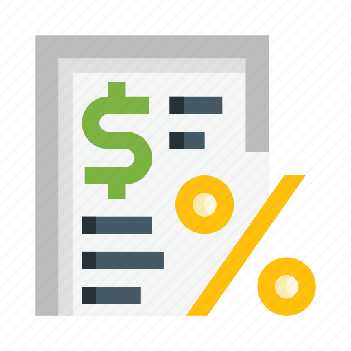 Payment, document, discount, percent, bill, invoice, mortgage icon - Download on Iconfinder