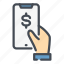 dollar, money, nfs, online, pay, payment, smartphone 
