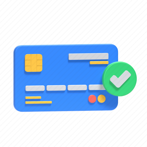 Approved, credit card approved, approved card, card payment, render icon - Download on Iconfinder
